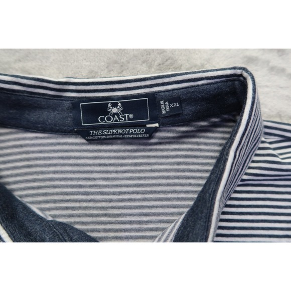 Coast Slipknot Golf Polo Shirt Men's Size‎ 3XL XXL Gray Striped - Picture 3 of 7